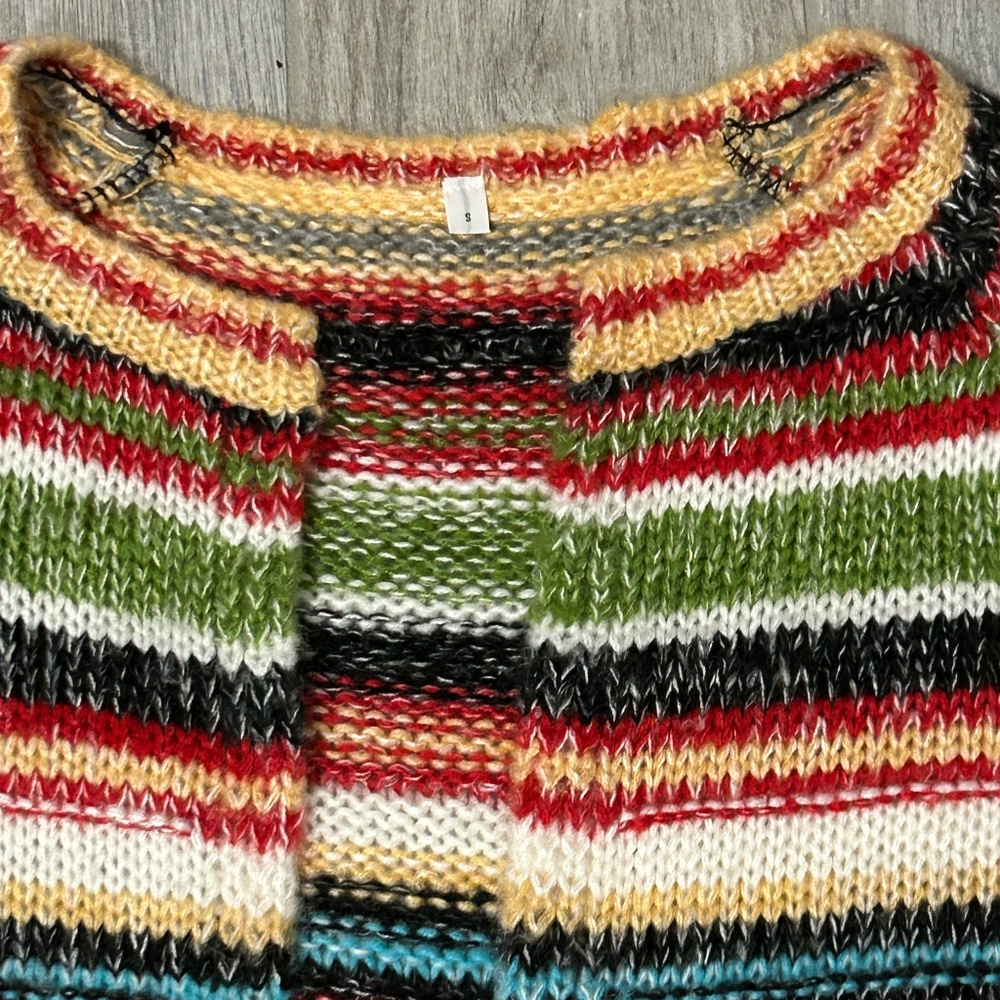 LIKE NEW! Women's Multicolored Striped Cardigan - SMALL - Picture 4 of 8